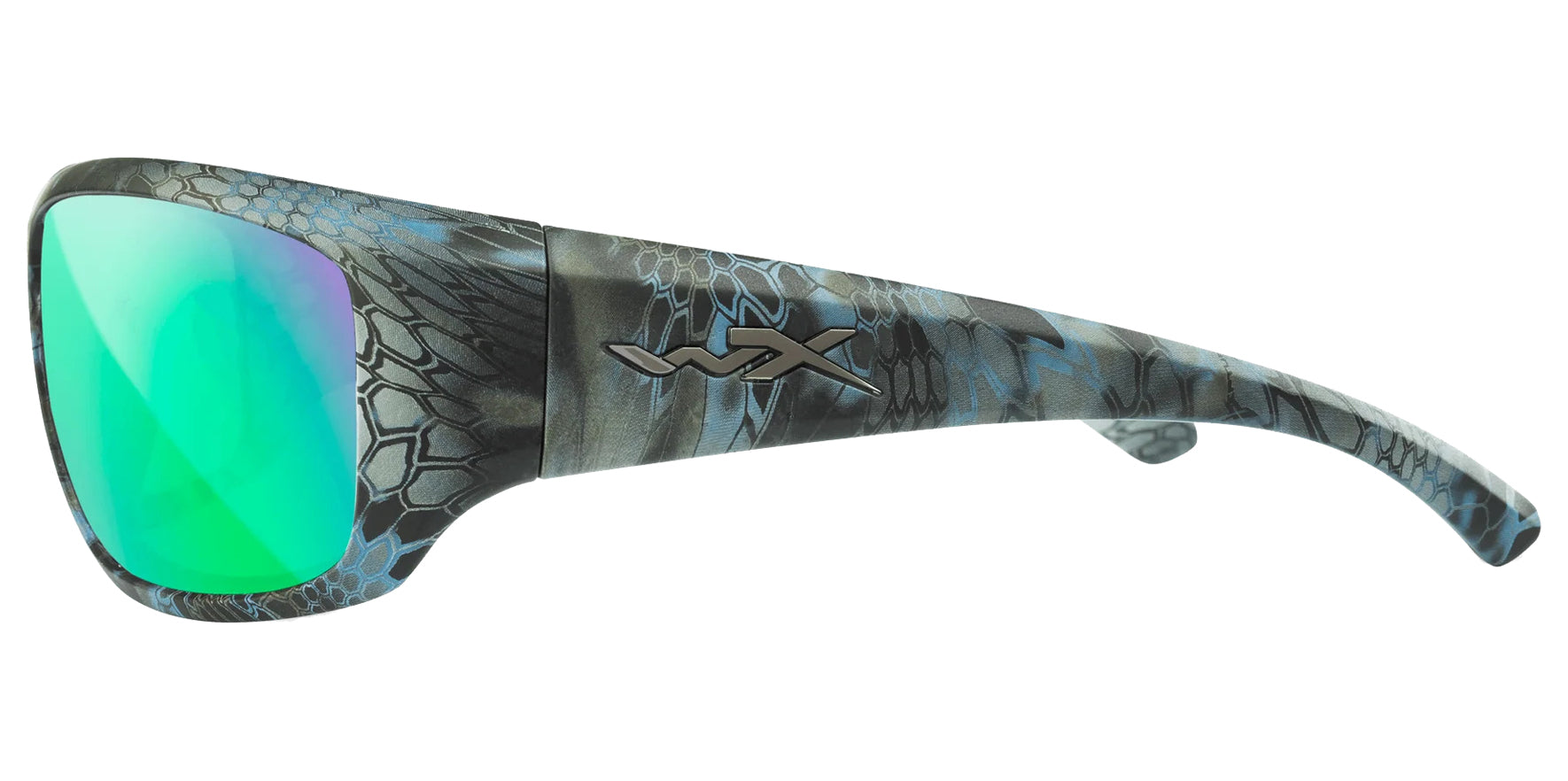 Wiley X Omega Kryptek® Neptune Wraparound Sunglasses ACOME13 CAPTIVATE™ Polarized Green Mirror Lens 66mm