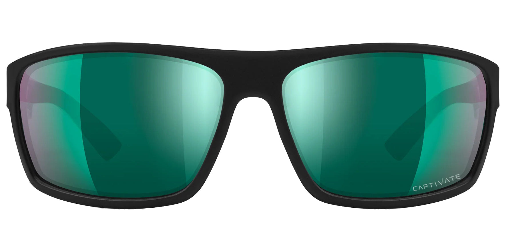 Wiley X Peak Matte Black Wraparound Sunglasses ACPEA07 CAPTIVATE™ Polarized Green Mirror Lens 65mm