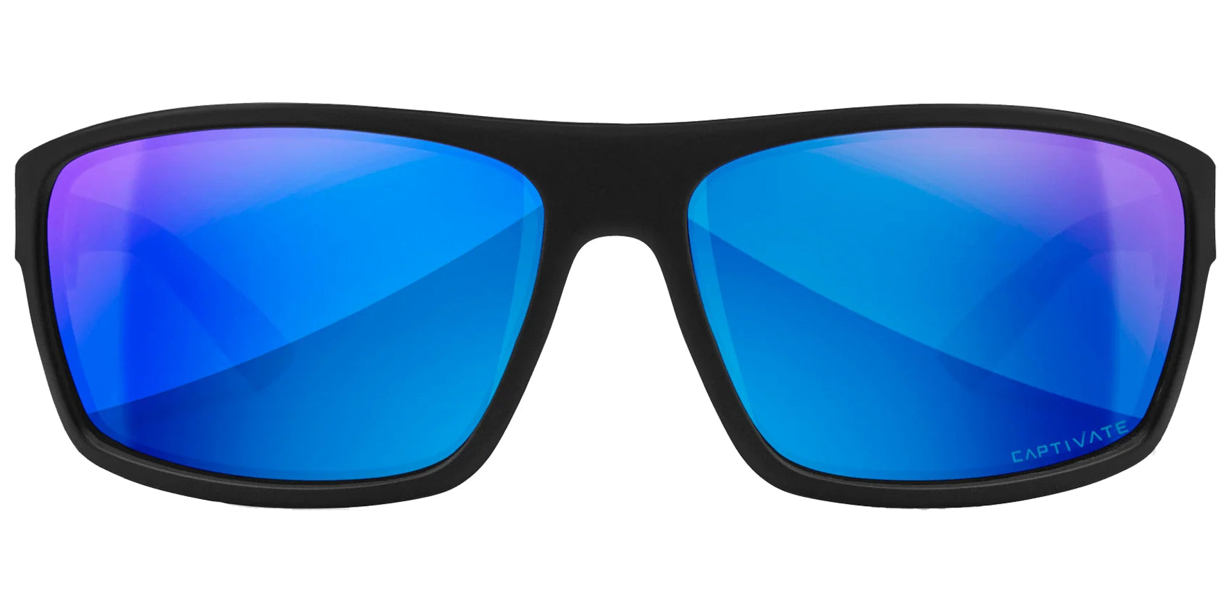 Wiley X Peak XL Matte Black Wraparound Sunglasses ACPEA19XL CAPTIVATE™ Polarized Blue Mirror Lens 66mm