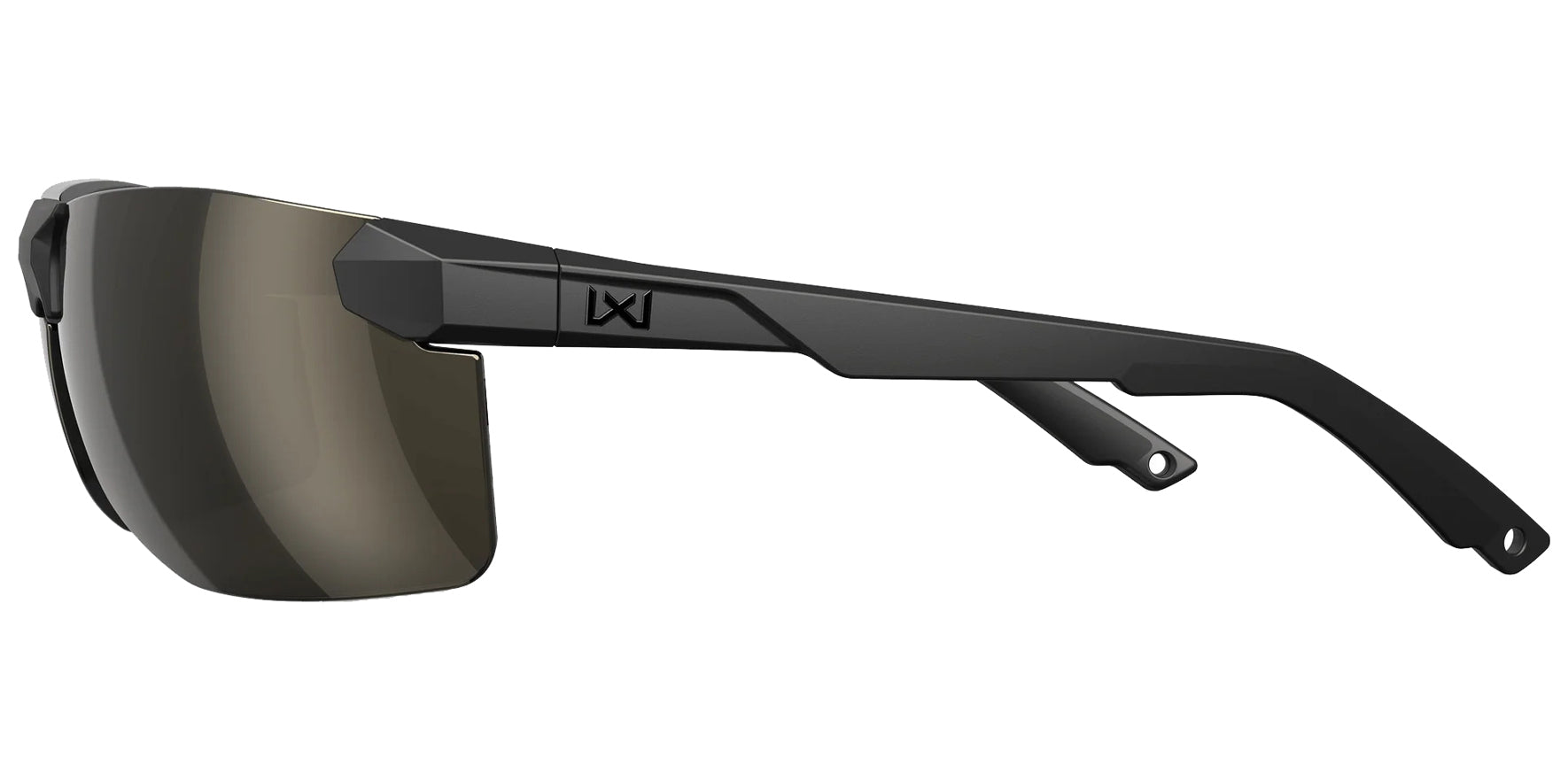Wiley X Prime XL Matte Black Semi-Rimless Wrap Sunglasses ACPRM04XL CAPTIVATE™ Polarized Tungsten Mirror Lens 75mm
