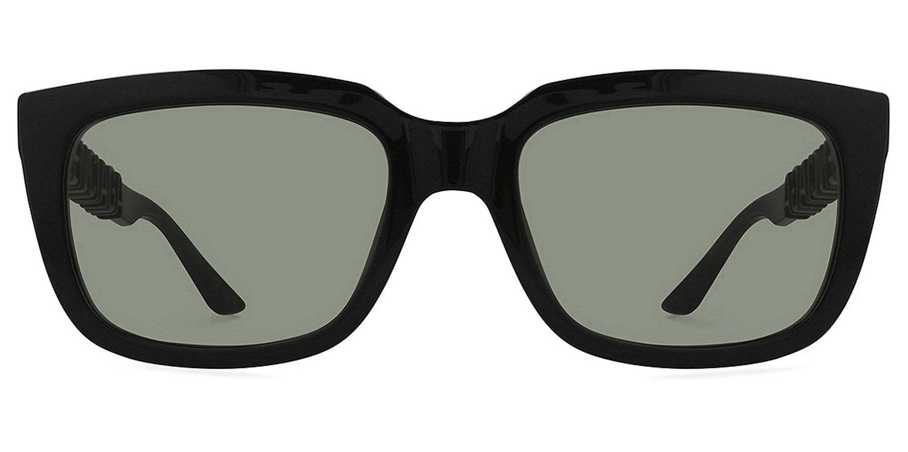 Balenciaga Black Square Sunglasses BB0108S-001 Green Lens 56mm