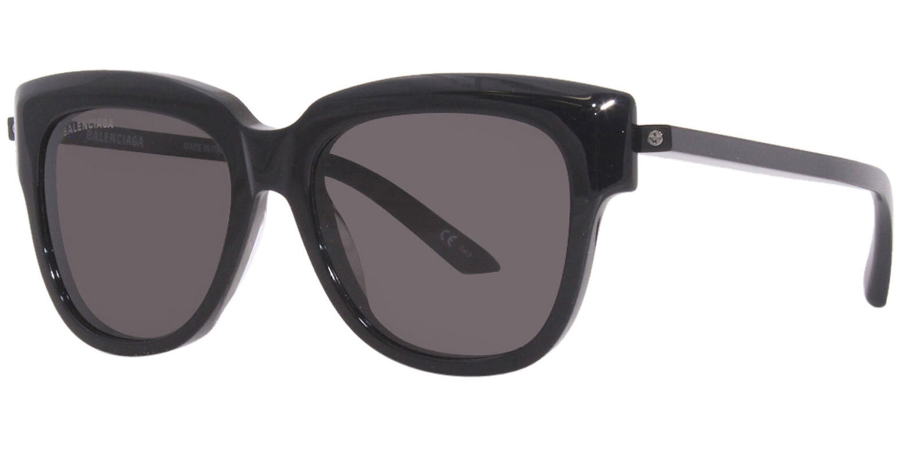 Balenciaga Women Black Square Sunglasses BB0160S-001 Grey Lens 53mm