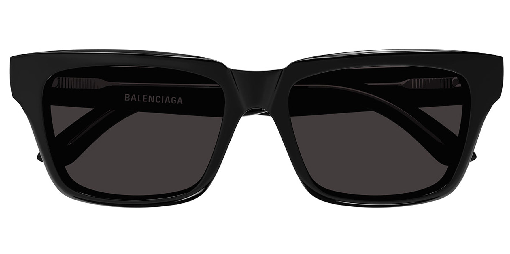 Balenciaga Black Square Sunglasses BB0346S-001 Grey Lens 55mm