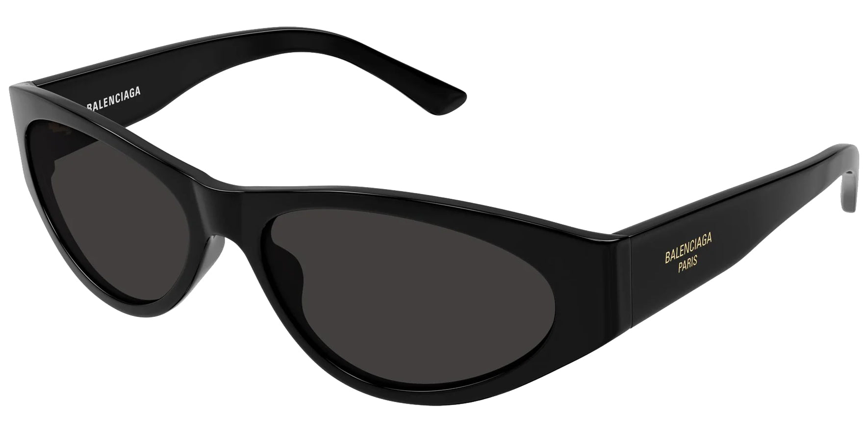 Balenciaga Women Shiny Black Cat Eye Sunglasses BB0367S-001 Grey Lens 60mm