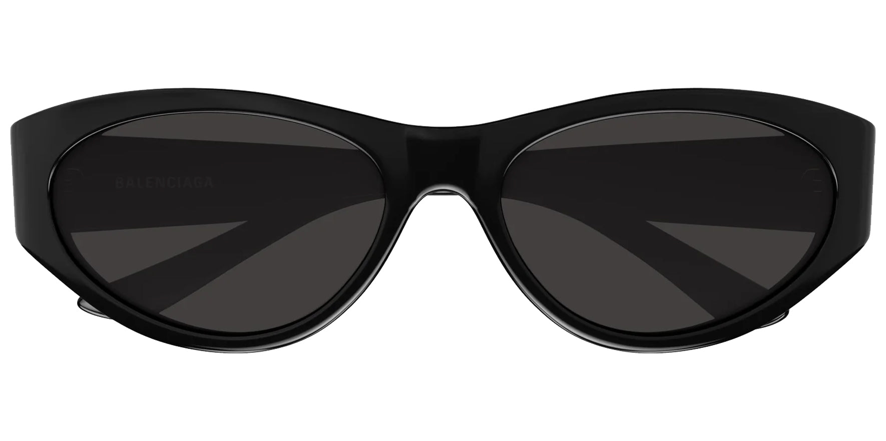 Balenciaga Women Shiny Black Cat Eye Sunglasses BB0367S-001 Grey Lens 60mm