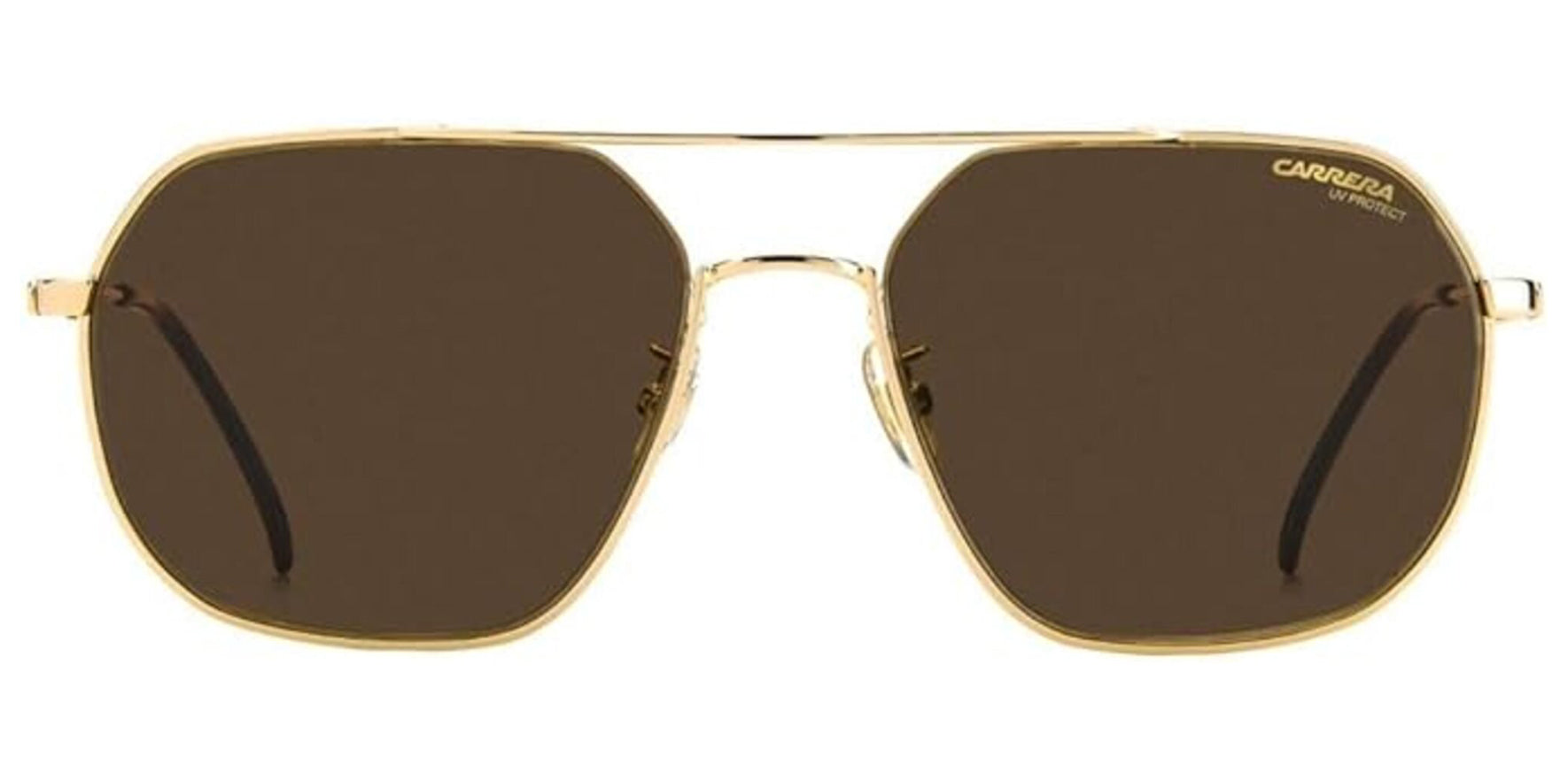 Carrera Gold-Tone Geometric Pilot Sunglasses CA1035GS-0J5G-70 Brown Lens 58mm