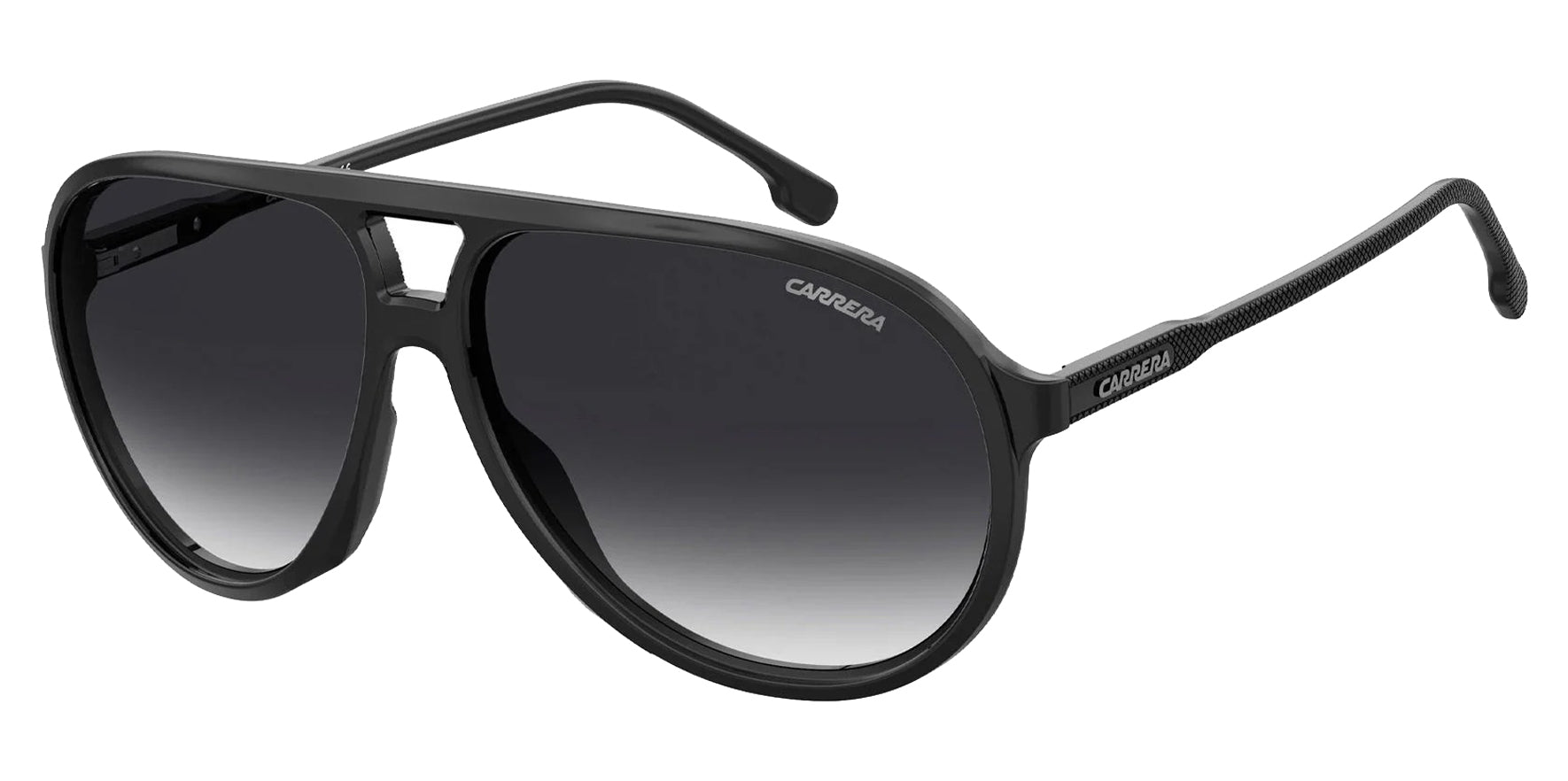 Carrera Men Black Aviator Sunglasses CA237S-0807-9O Grey Gradient Lens 61mm