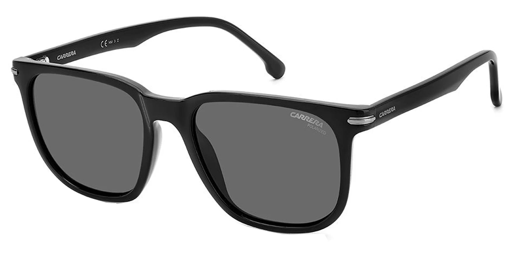 Carrera Black Square Sunglasses CA300S-008A-M9 Grey Polarized Lens 54mm