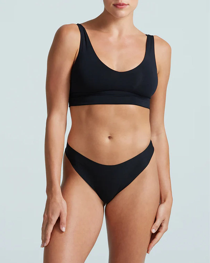 Commando Butter Mid-Rise Thong, Midnight Black, Medium - CT16-MDN-M