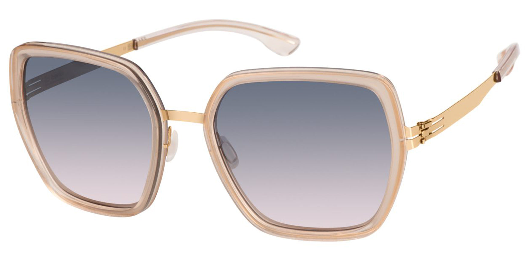 Ic! Berlin Zoe S. Women Rose Gold Ice Tea Geometric Square Sunglasses D0091H208032442314MI Ocean Fade Lens 59mm