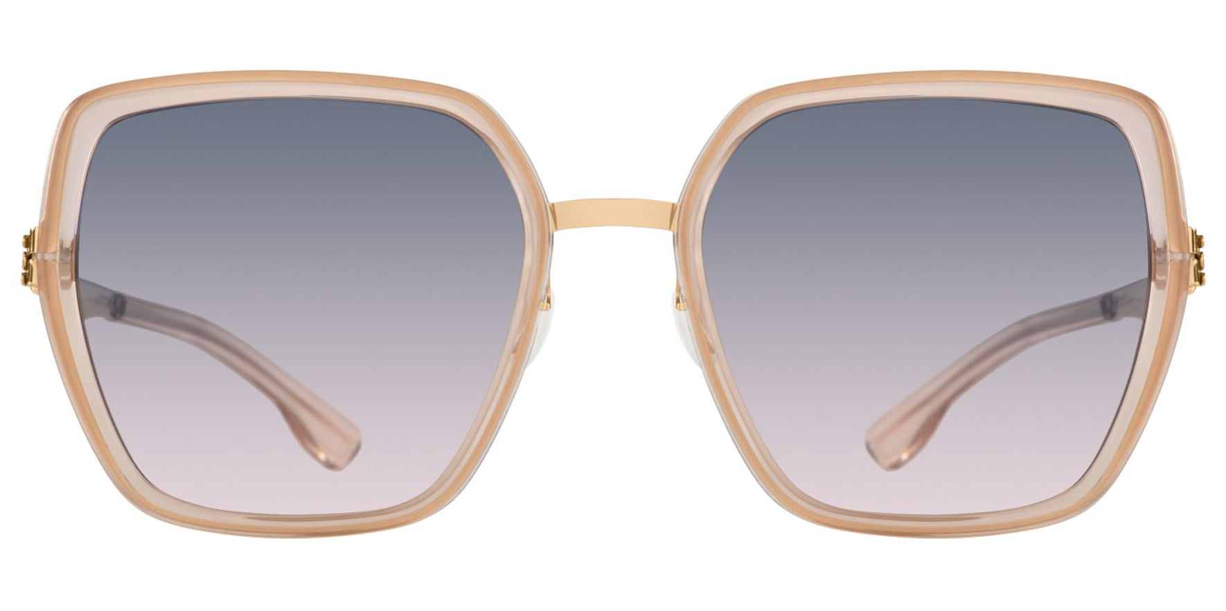 Ic! Berlin Zoe S. Women Rose Gold Ice Tea Geometric Square Sunglasses D0091H208032442314MI Ocean Fade Lens 59mm