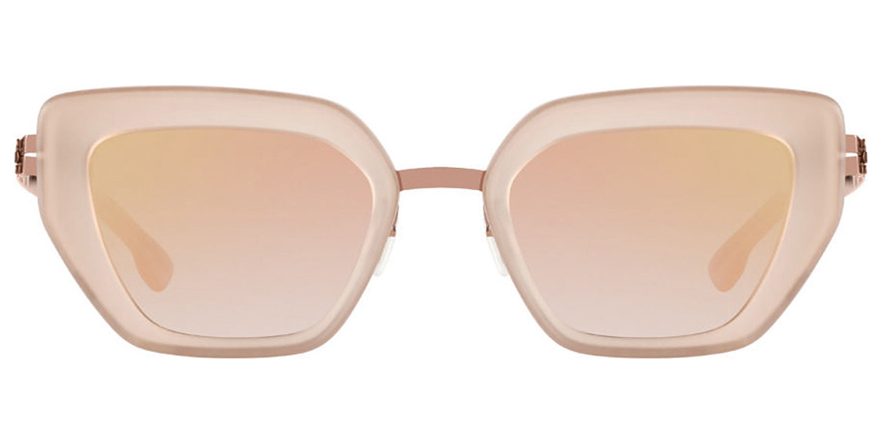 Ic! Berlin Nika Women Shiny Copper/Ice Tea Matte Cat Eye Sunglasses D0099H308114844146MI Apricot Fade Lens 51mm