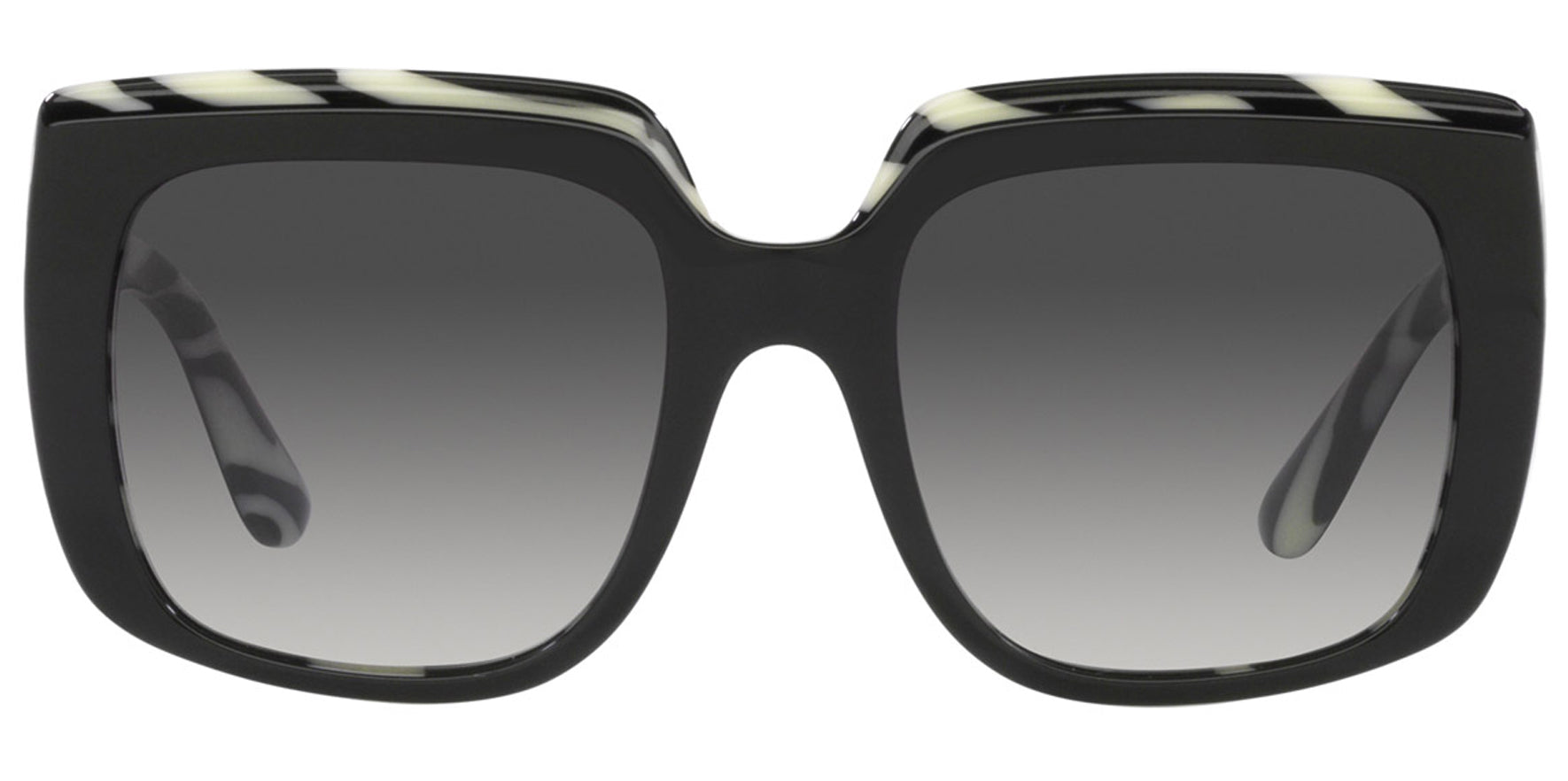 Dolce & Gabbana Women Top Black on Zebra Squared Butterfly Sunglasses DG4414-33728G Grey Gradient Lens 54mm