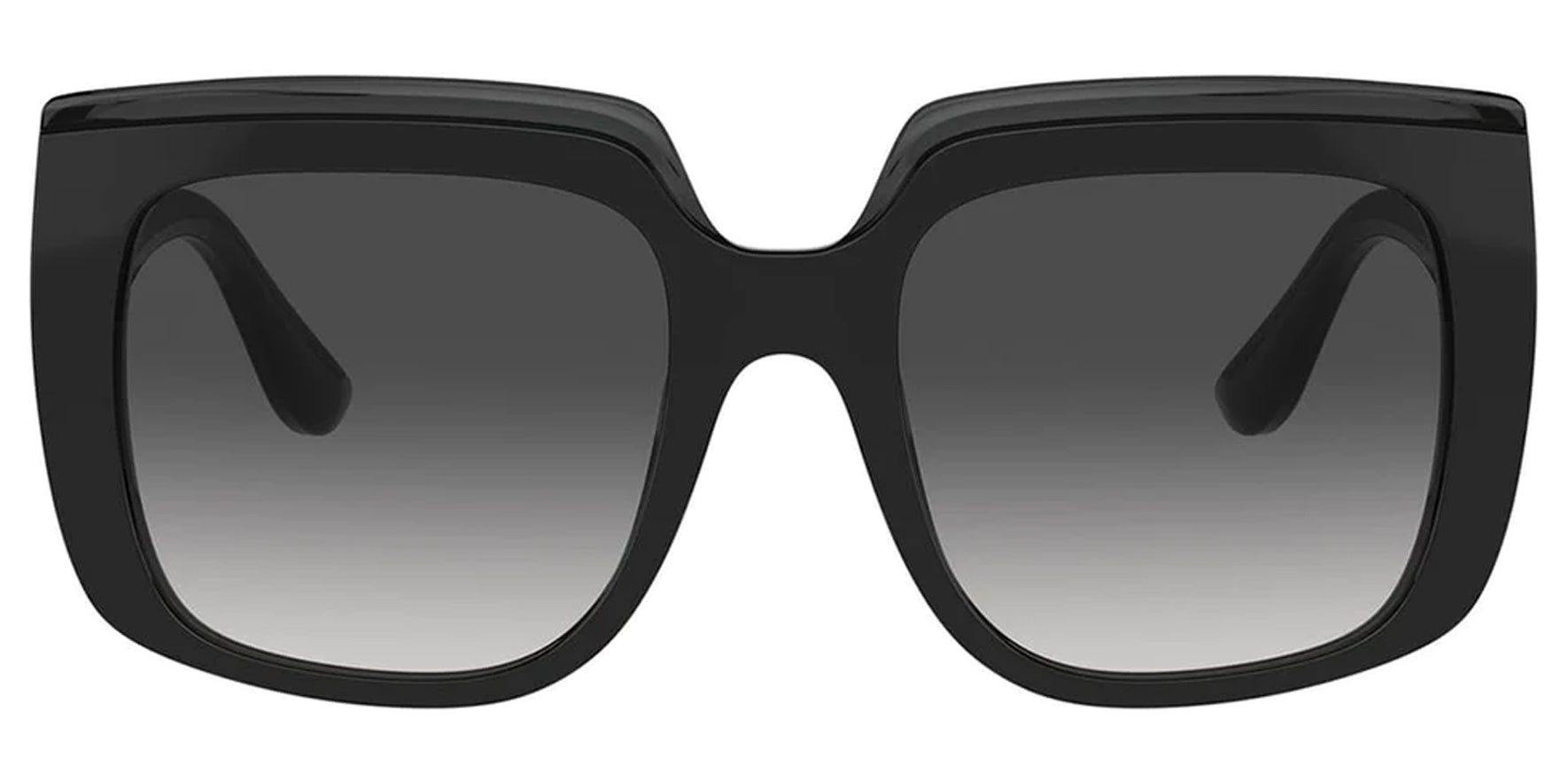 Dolce & Gabbana Women Black on Transparent Black Square Sunglasses DG4414-5018G Grey Gradient Lens 54mm