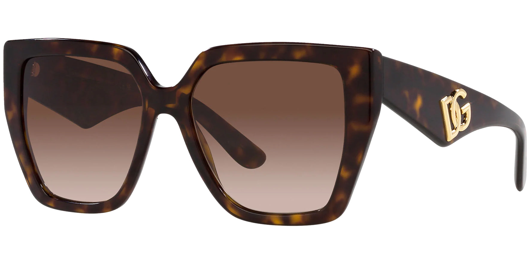 Dolce & Gabbana Women Havana Oversize Geometic Square Sunglasses DG4438-50213 Brown Gradient Lens 55mm