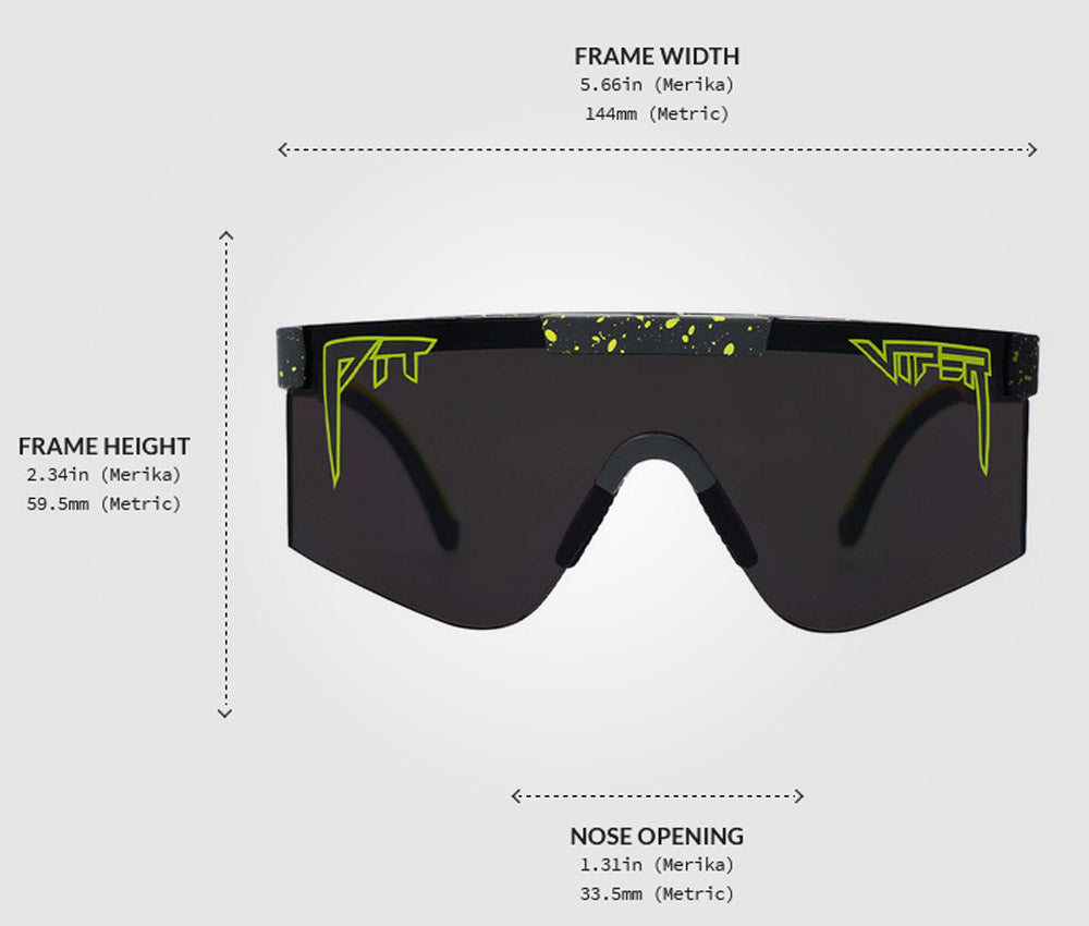 Pit Viper The Cosmos 2000 Black and Yellow Splatter Shield Sunglasses E-2K-TCOSMOS-Z87 Z87+ Smoke Lens