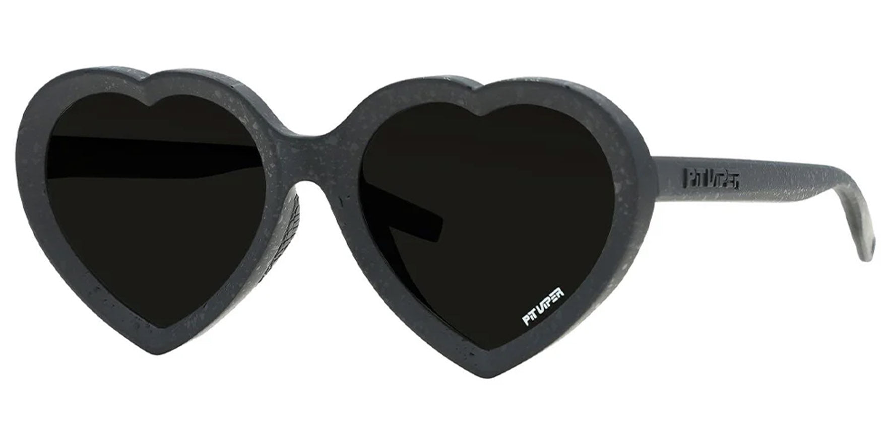 Pit Viper The Blacking Out Admirer Black Heart-Shaped Sunglasses E-AD-BLCKOUT-POL-SM Smoke Polarized Lens