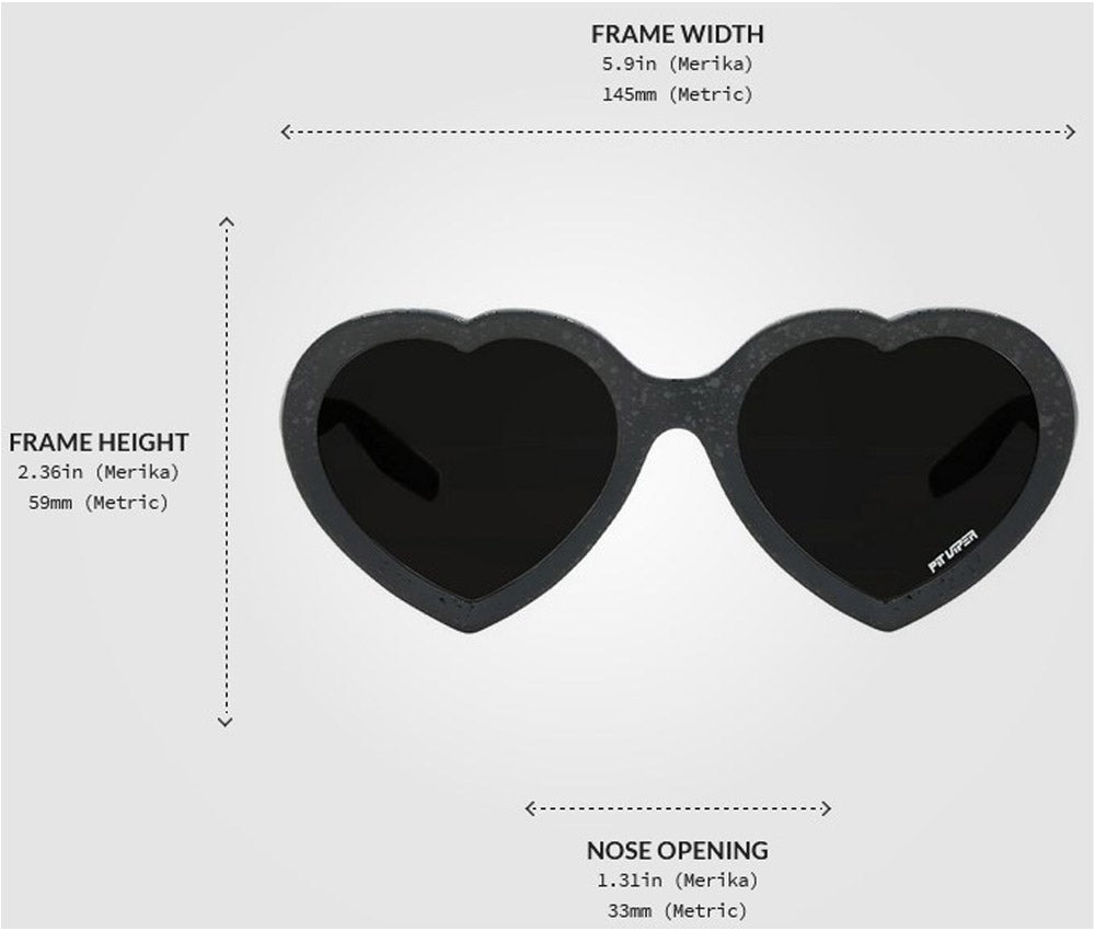 Pit Viper The Blacking Out Admirer Black Heart-Shaped Sunglasses E-AD-BLCKOUT-POL-SM Smoke Polarized Lens