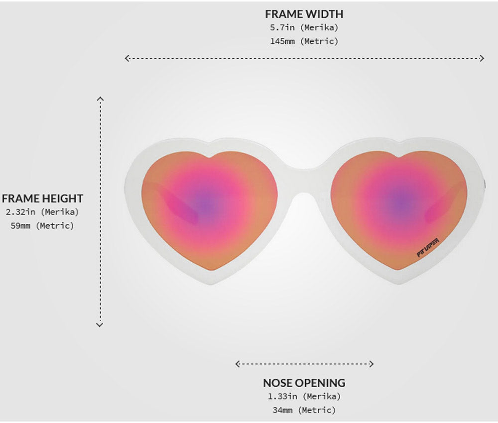 Pit Viper The Miami Nights Admirer White Heart-Shaped Sunglasses E-AD-MIANGHT-POL-PK Pink Polarized Lens