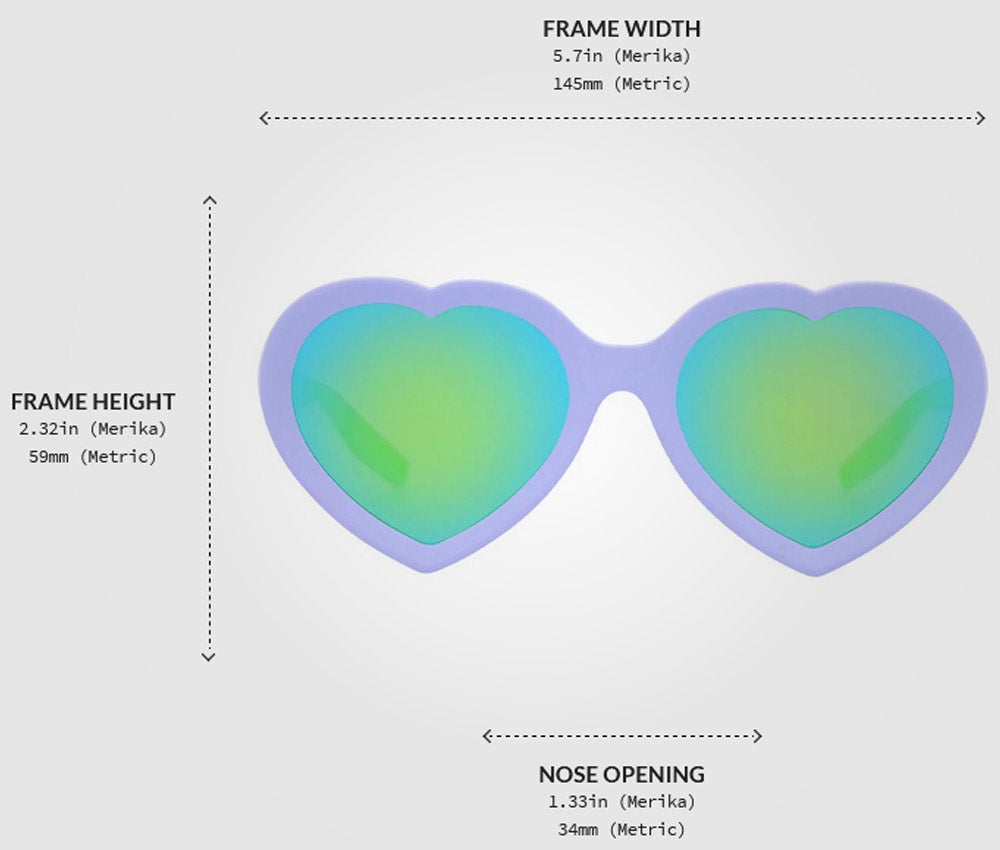 Pit Viper The Moontower Admirer Lilac Heart-Shaped Sunglasses E-AD-MOONTWR-PCA Blue-Green Lens