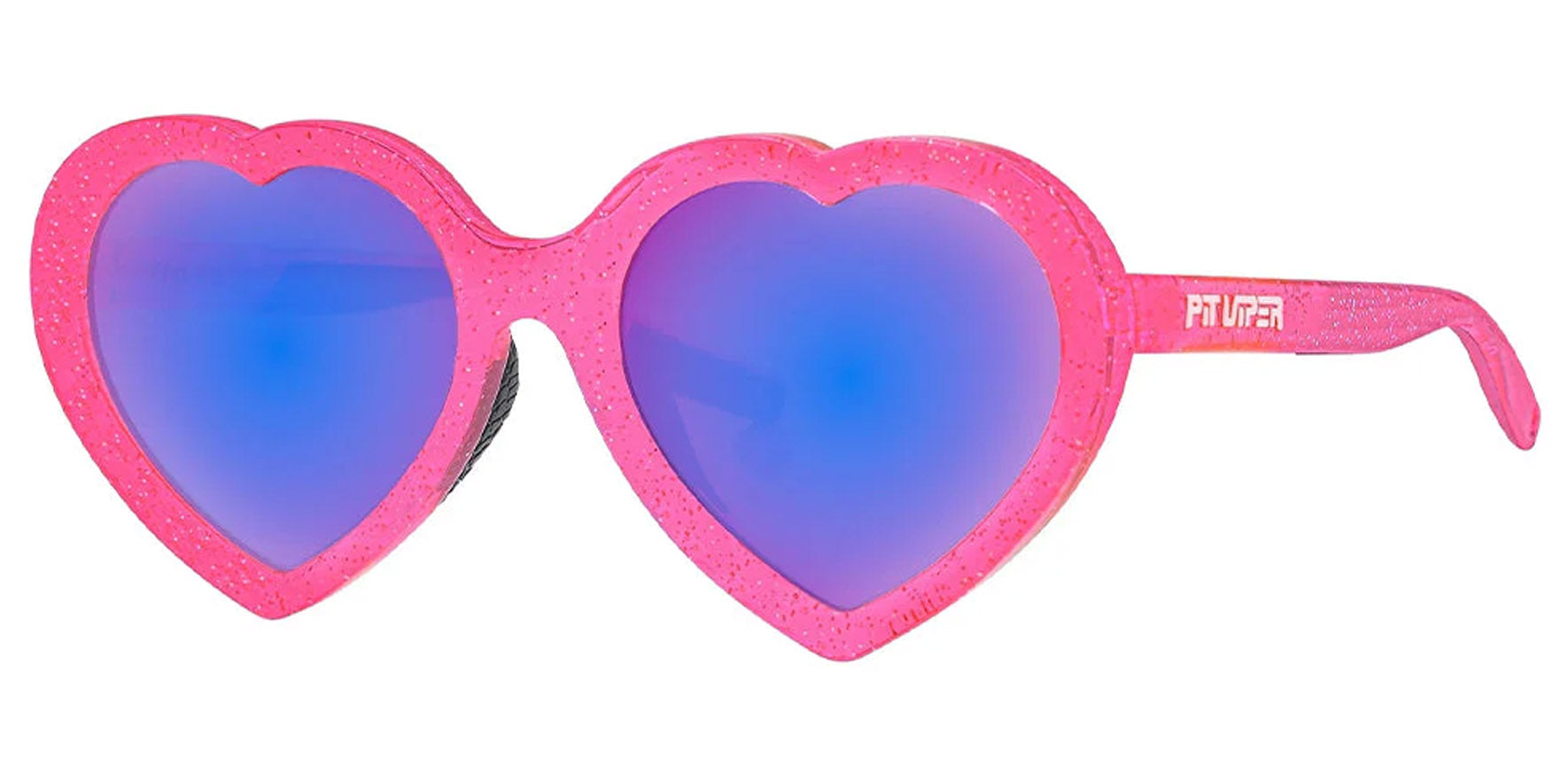 Pit Viper The Dragonfruit Jellies Admirer Transparent Pink Heart-Shaped Sunglasses E-AD-PNKJELY-PCA Blue-Purple Lens