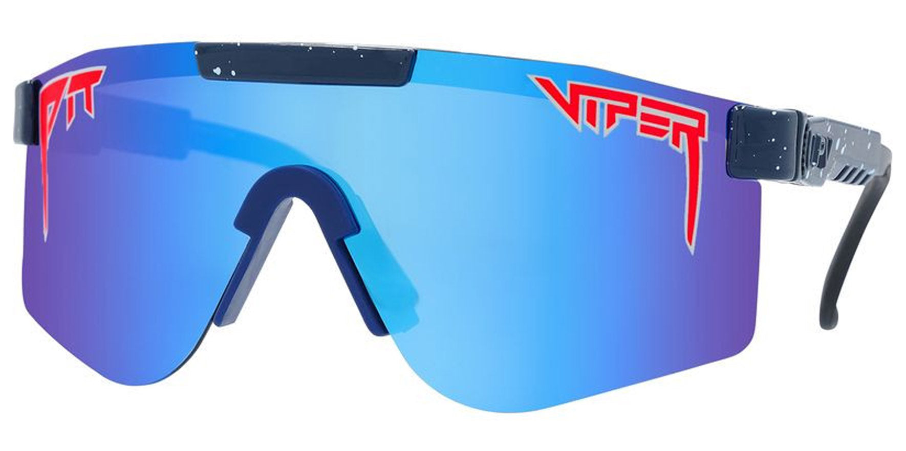 Pit Viper The Basketball Team Double Wides Original Navy-Red Wrap Sunglasses E-DW-BASKTBL-POL Blue Polarized Lens