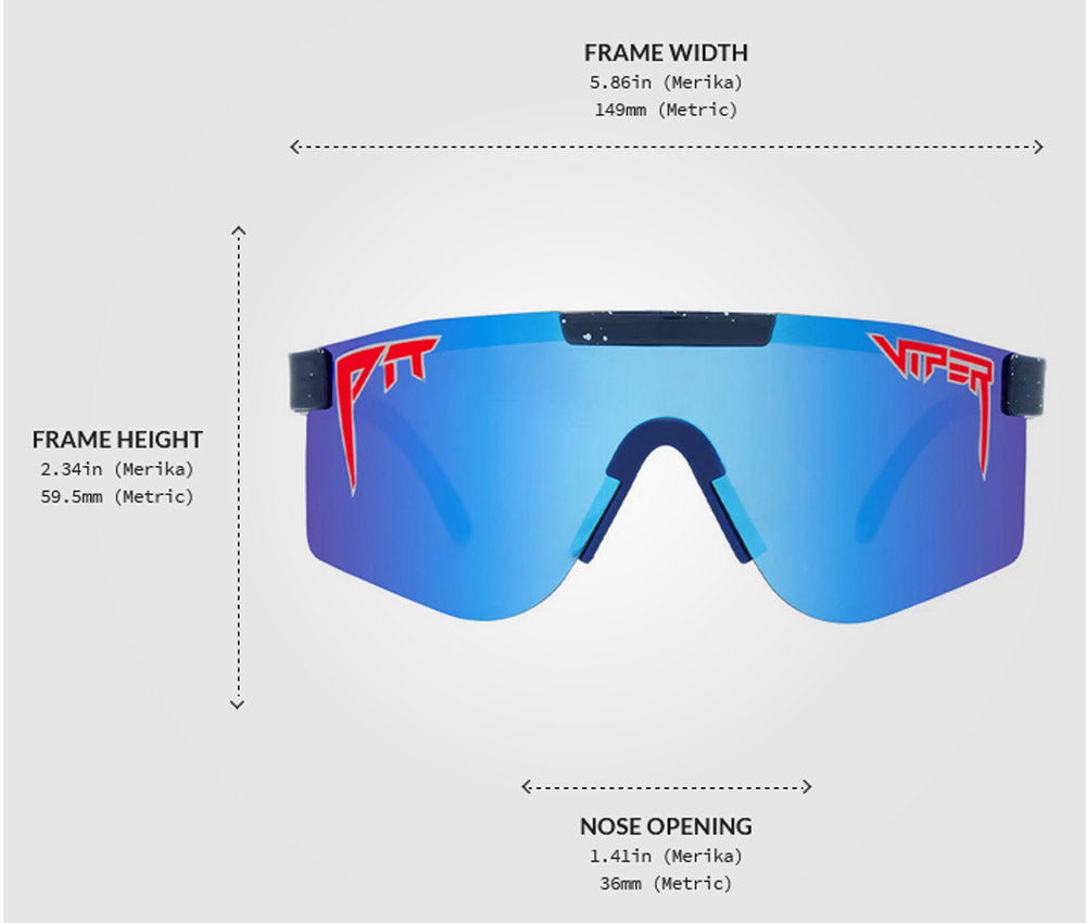 Pit Viper The Basketball Team Double Wides Original Navy-Red Wrap Sunglasses E-DW-BASKTBL-POL Blue Polarized Lens