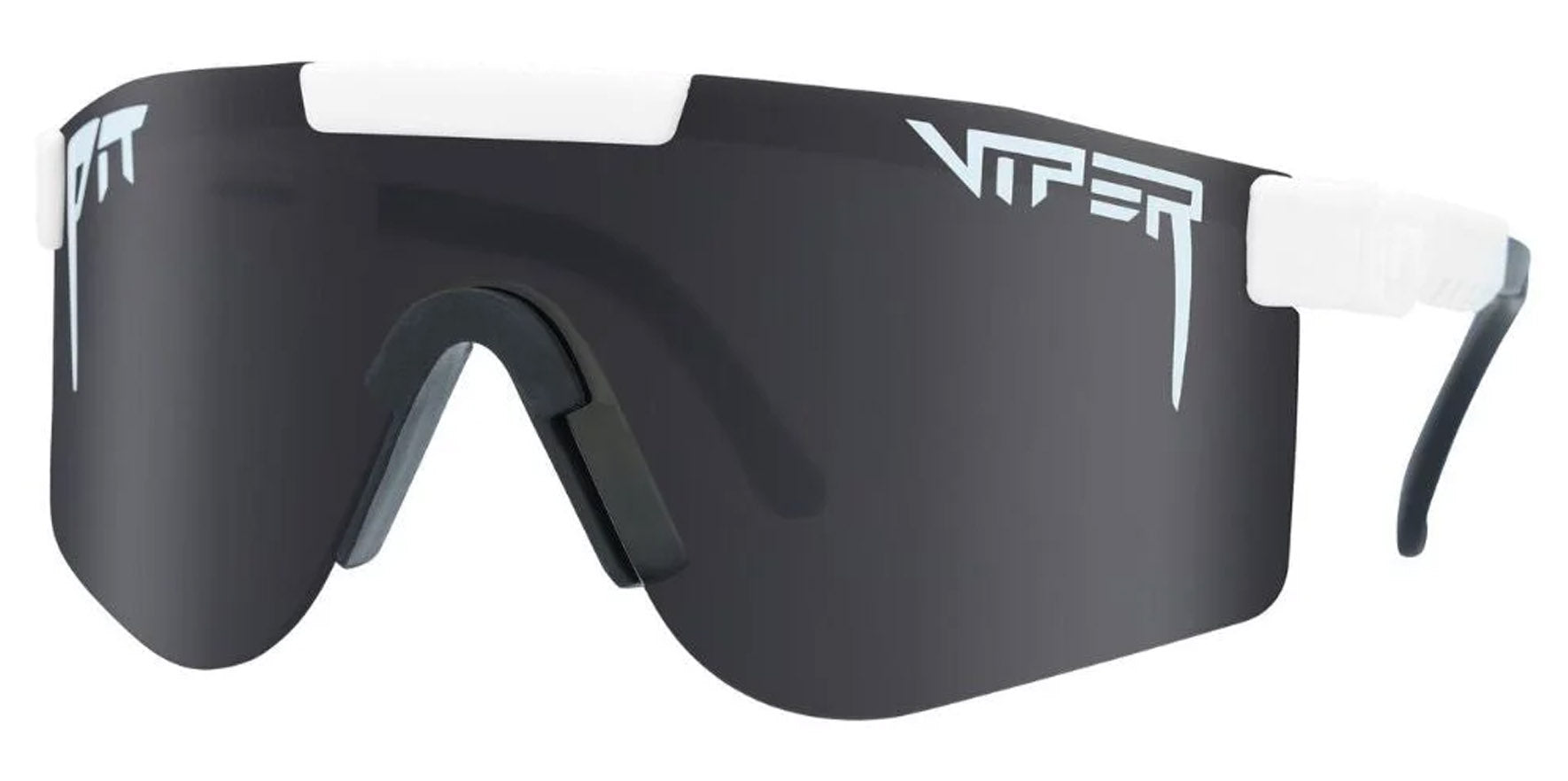 Pit Viper The Miami Nights Double Wides Original White Wrap Sunglasses E-DW-OFICIAL-POL Smoke Polarized Lens