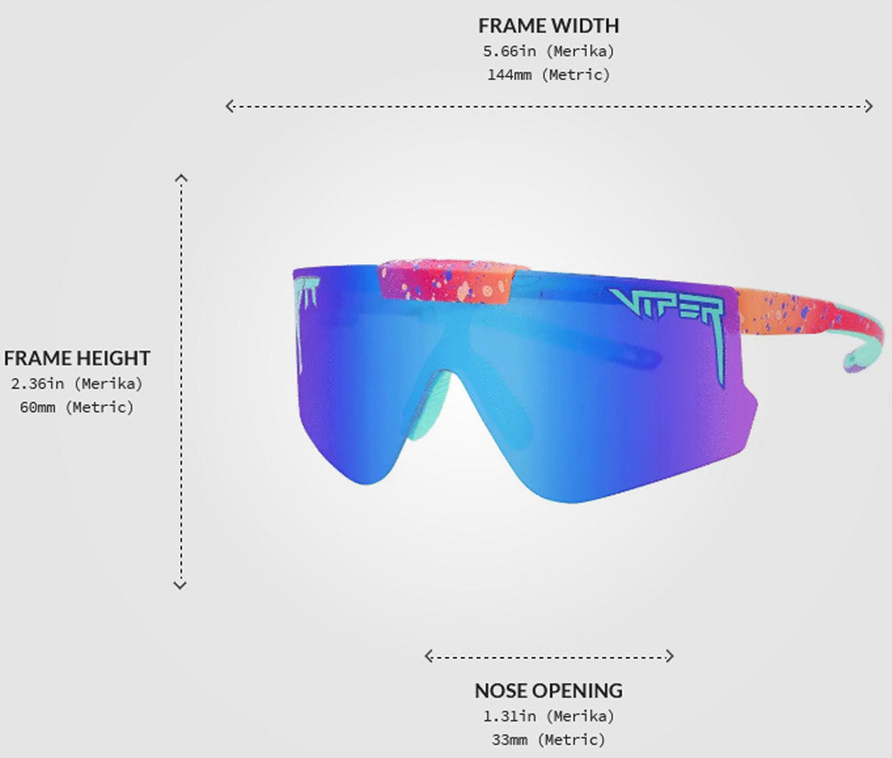 Pit Viper The Copacabana Flip-offs Red Teal Splatter Wrap Sunglasses E-FO-COPACAB-PCA Blue-Purple Lens