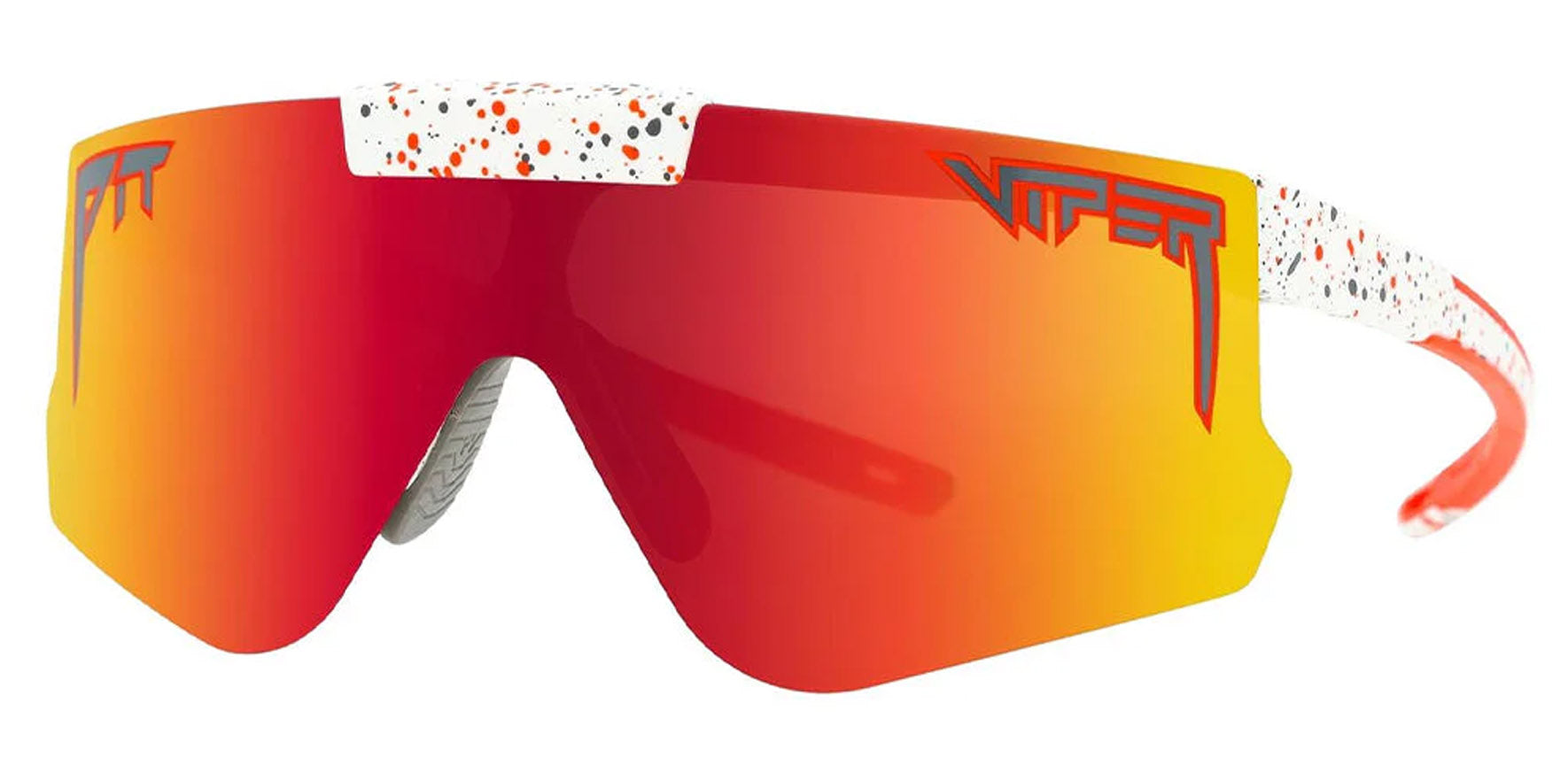 Pit Viper The Heater Flip-offs White Wrap Sunglasses E-FO-HEATERS-POL-RD Red Polarized Lens