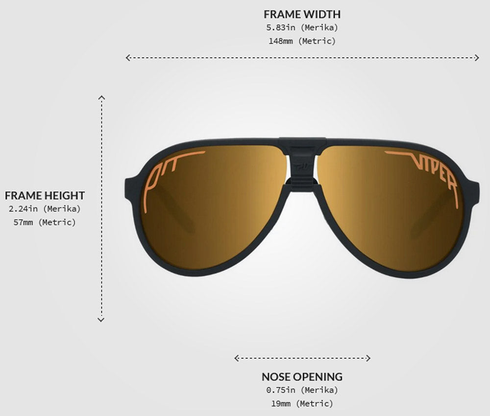 Pit Viper The Eponymous Jethawk Matte Black Aviator Sunglasses E-JH-EPONYMS-POL Gold Mirror Polarized Lens