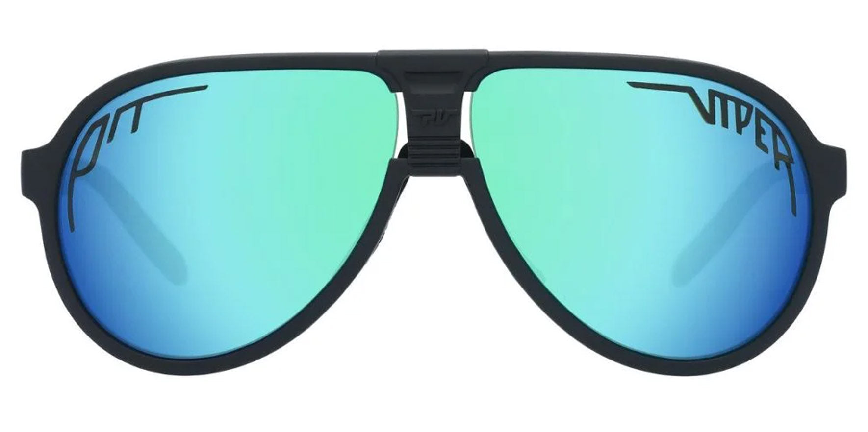 Pit Viper The Exec Jethawk Matte Black Aviator Sunglasses E-JH-HEATISD-POL Blue-Green Mirror Polarized Lens