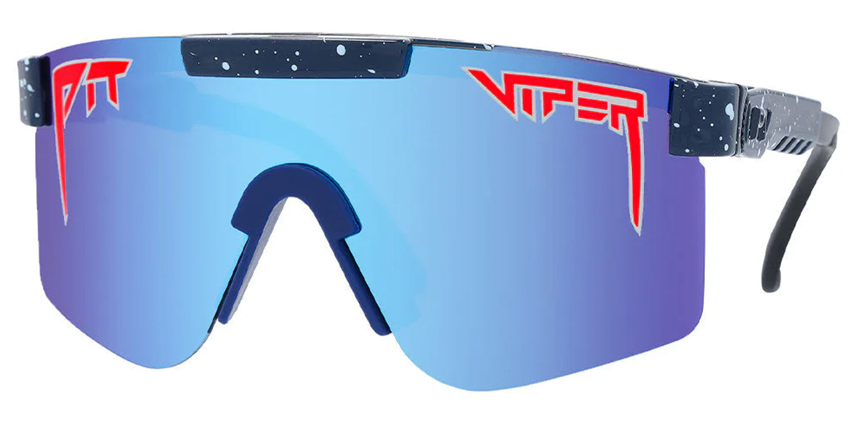 Pit Viper The Basketball Team Narrow Original Navy-Red Wrap Sunglasses E-OG-BASKTBL-POL Blue Polarized Lens