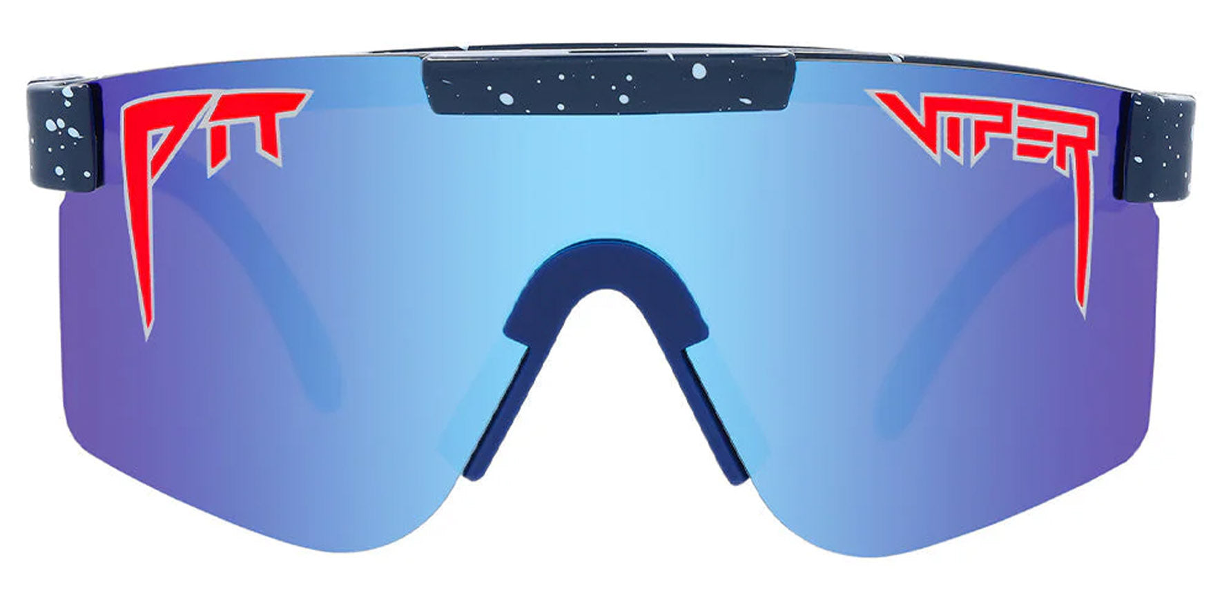 Pit Viper The Basketball Team Narrow Original Navy-Red Wrap Sunglasses E-OG-BASKTBL-POL Blue Polarized Lens