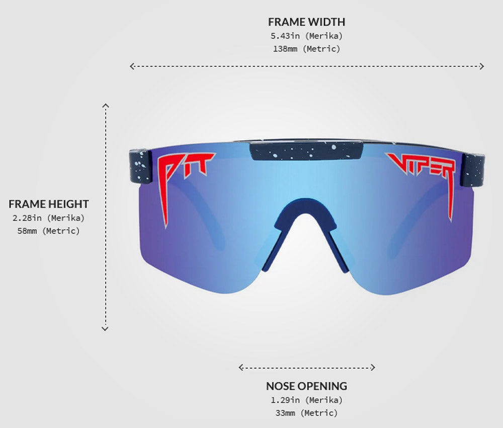 Pit Viper The Basketball Team Narrow Original Navy-Red Wrap Sunglasses E-OG-BASKTBL-POL Blue Polarized Lens