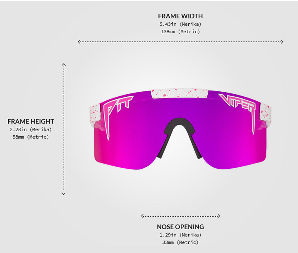 Pit Viper The LA Brights Narrow Original White Splatter Wrap Sunglasses E-OG-LABRITS-POL Pink Polarized Lens