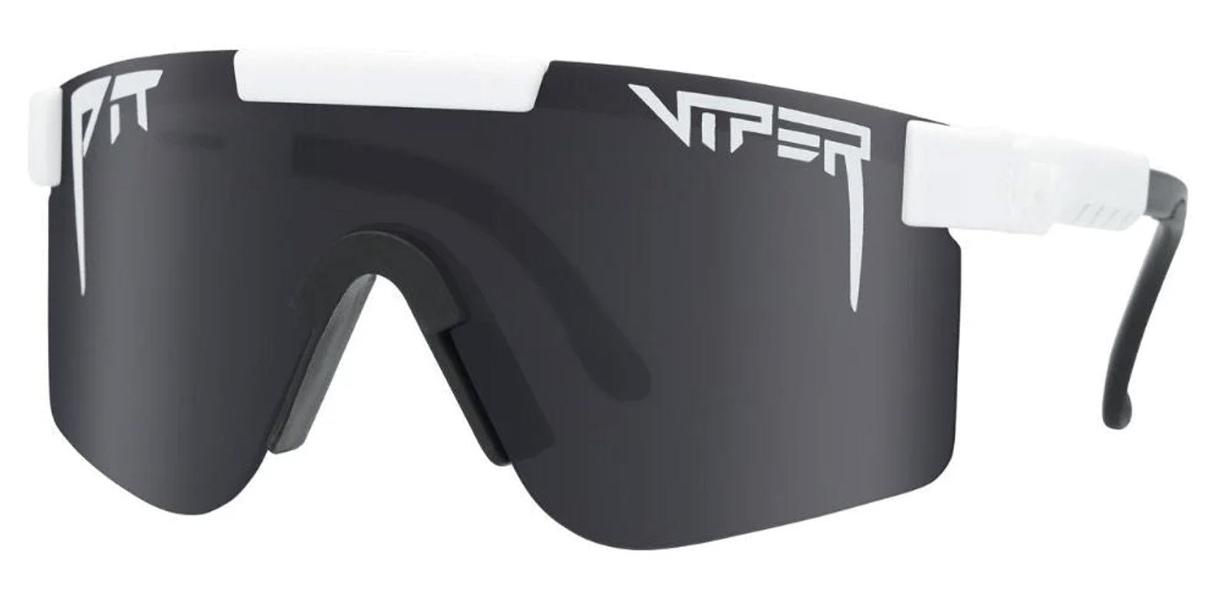 Pit Viper The Miami Nights Narrow Original White Wrap Sunglasses E-OG-OFICIAL-POL Smoke Polarized Lens