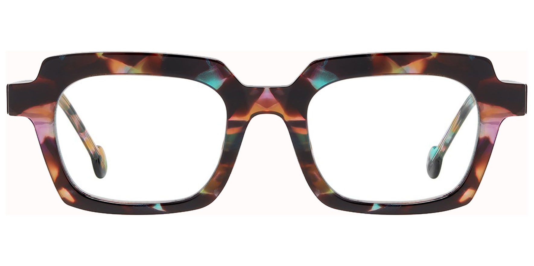 L.A. Eyeworks Fairfax 9168 Sea Turtle Rectangular Eyeglass Frames FAIRFAX9168 Clear Lens 46mm