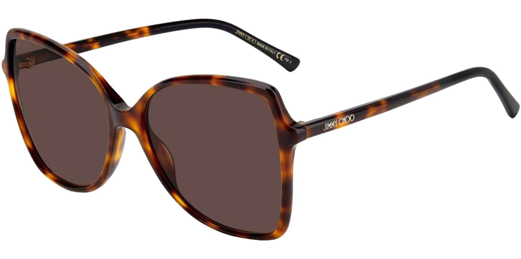 Jimmy Choo Fede Women Havana Oversize Squared Butterfly Sunglasses 0086-70 Brown Lens 59mm