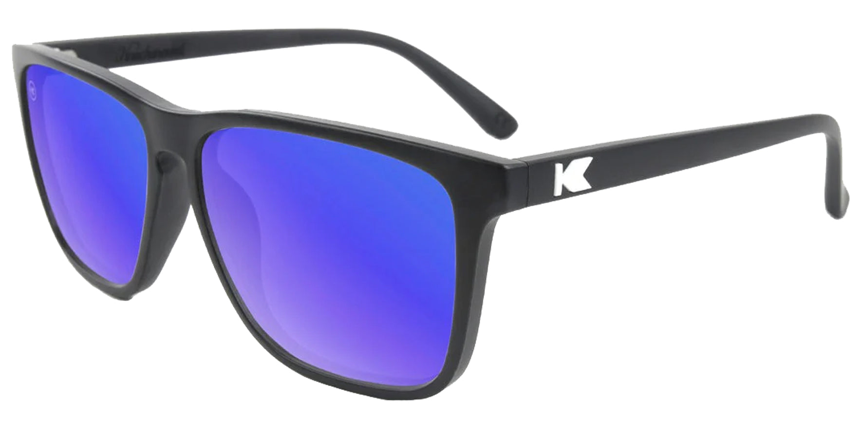 Knockaround Fast Lanes Moonshine Matte Black Square Sunglasses FLMS3001 Moonshine Polarized Lens 56mm