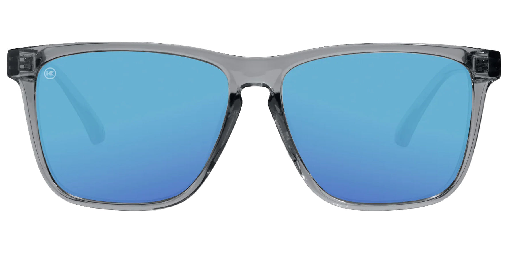 Knockaround Fast Lanes Sport Glossy Clear Grey Square Sunglasses FSAQ3432 Aqua Polarized Lens 56mm