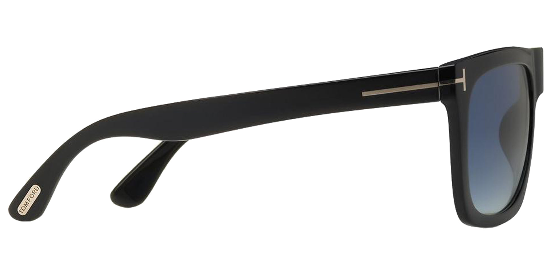 Tom Ford Morgan Shiny Black Square Sunglasses FT0513-01W Blue Gradient Lens 57mm