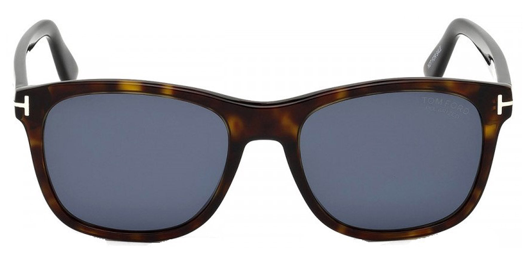 Tom Ford Eric Men Shiny Dark Havana Square Sunglasses FT0595-52D Blue Polarized Lens 55mm - Made in Italy