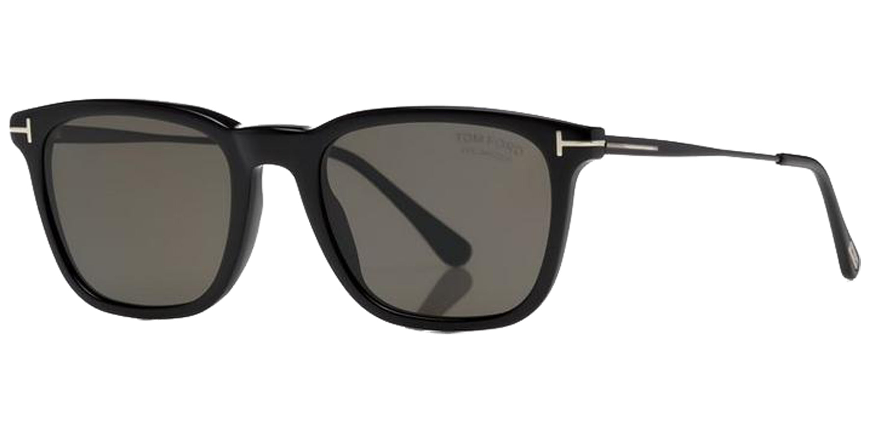 Tom Ford Arnaud Men Shiny Black Square Sunglasses FT0625-01D Polarized Grey Lens 53mm