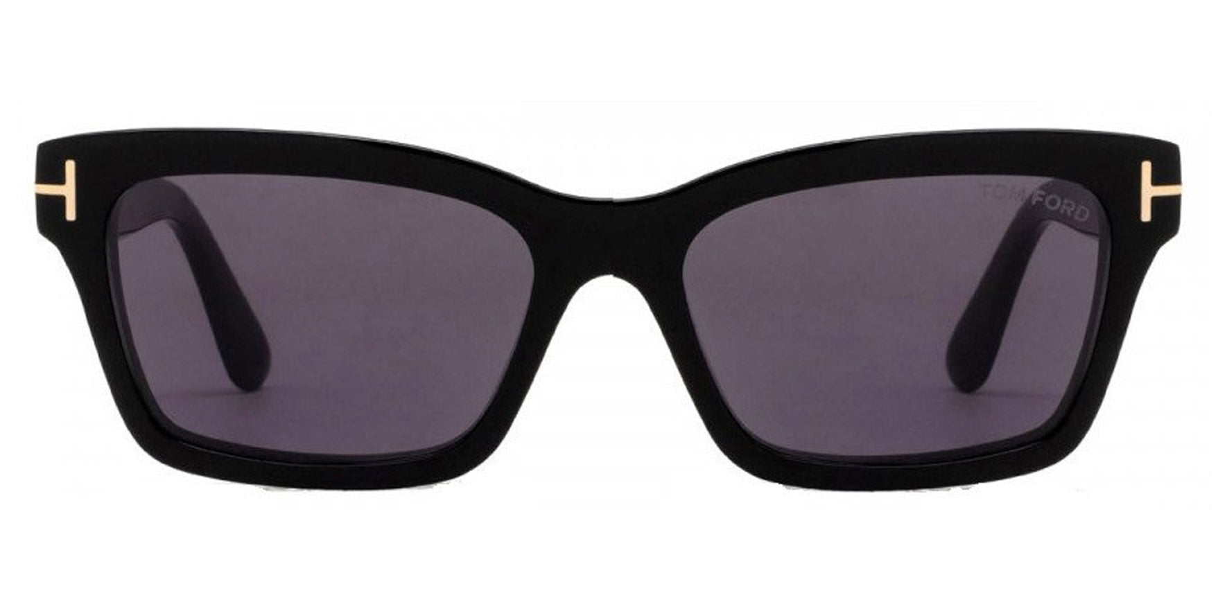 Tom Ford Mikel Women Black Rectangular Cat Eye Sunglasses FT1085-01A Smoke Lens 54mm - Made in Italy