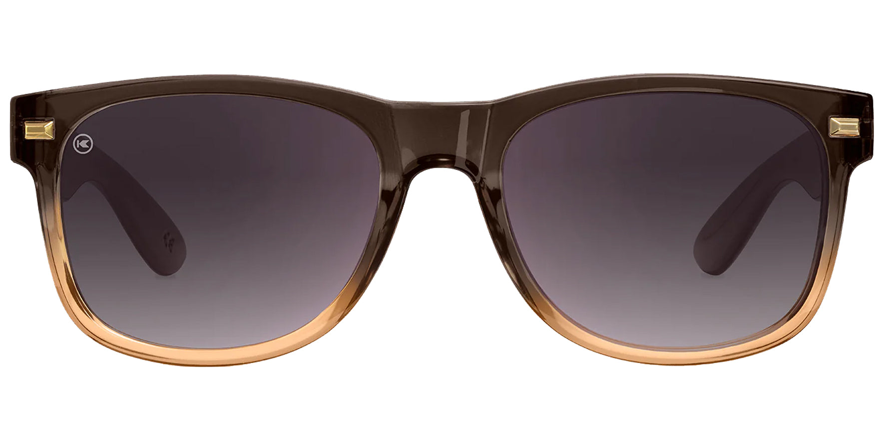Knockaround Fort Knocks Cortado Clear Amber/Transparent Brown Soft Square Sunglasses FTSG3407 Black Smoke Gradient Polarized Lens 54mm