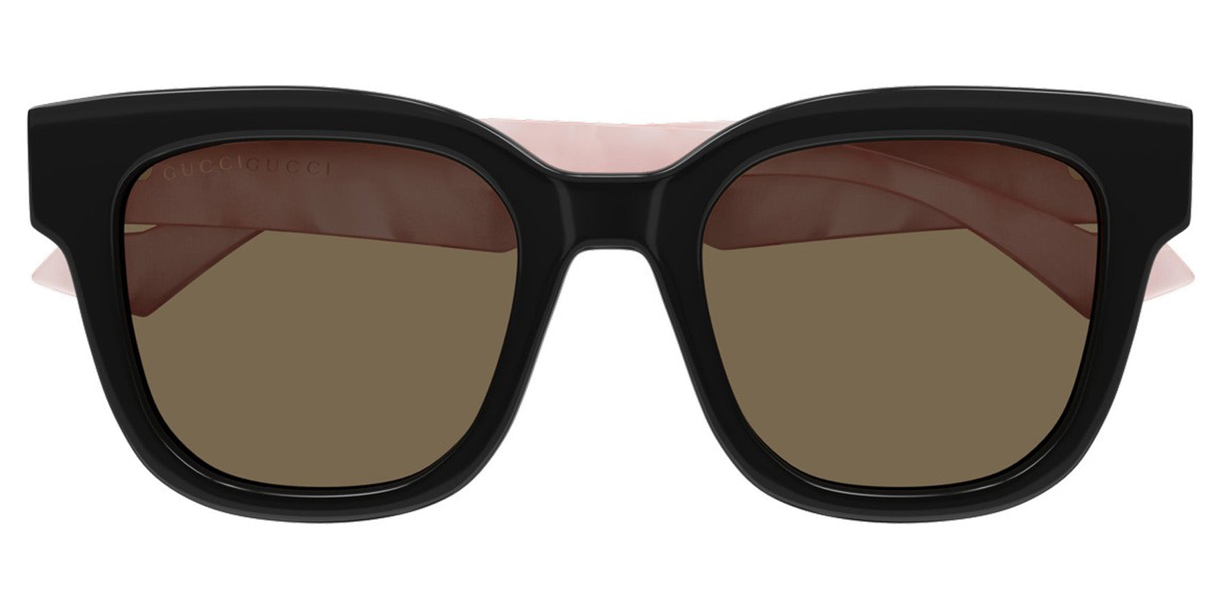 Gucci Women Black/Pink Square Sunglasses GG0998S-005 Brown Lens 52mm