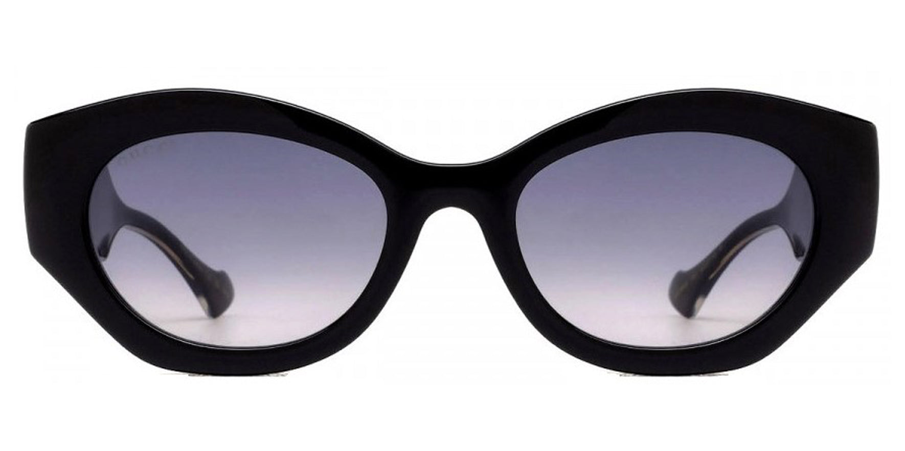 Gucci Women Black/Crystal Oval Sunglasses GG1553S-001 Grey Gradient Lens 52mm