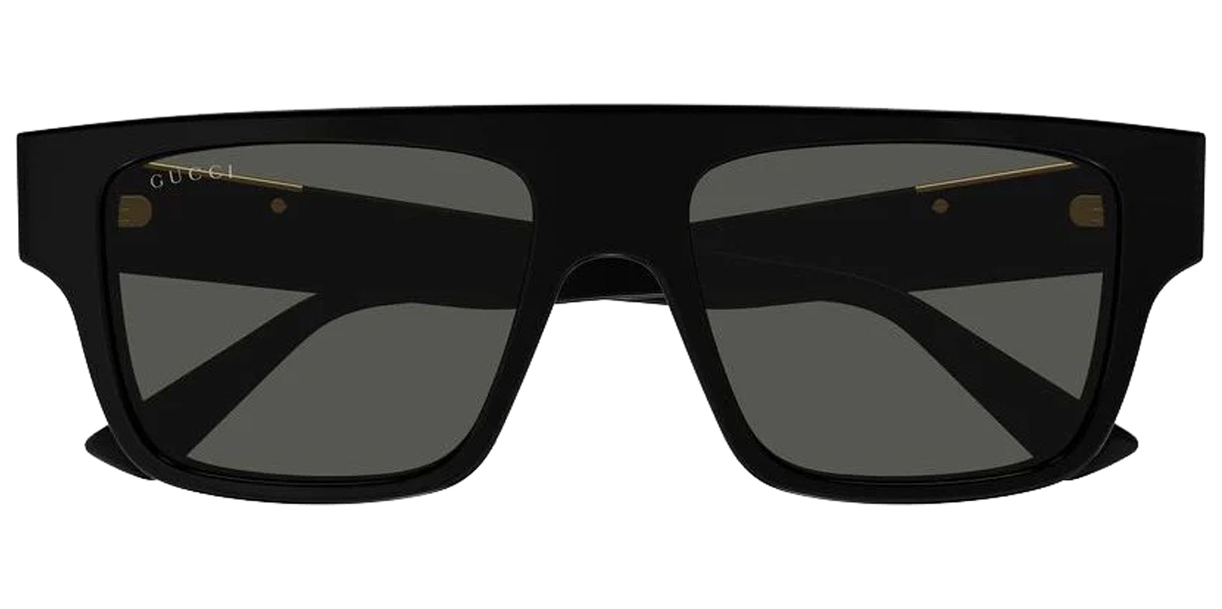 Gucci Men Black Flat-Top Square Sunglasses GG1960S-002 Grey Lens 53mm