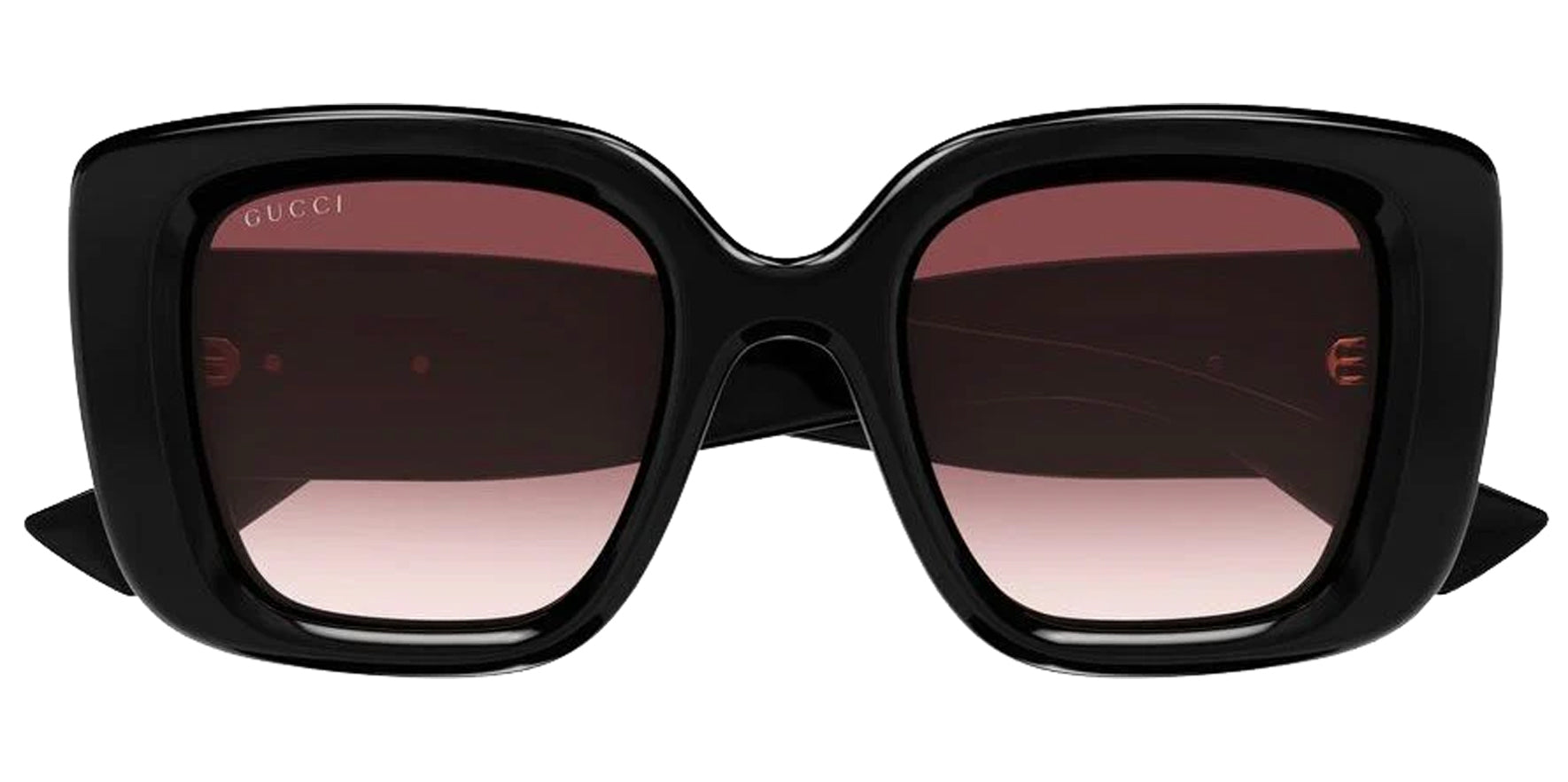Gucci Women Black Butterfly Sunglasses GG1975S-001 Red Gradient Lens 50mm